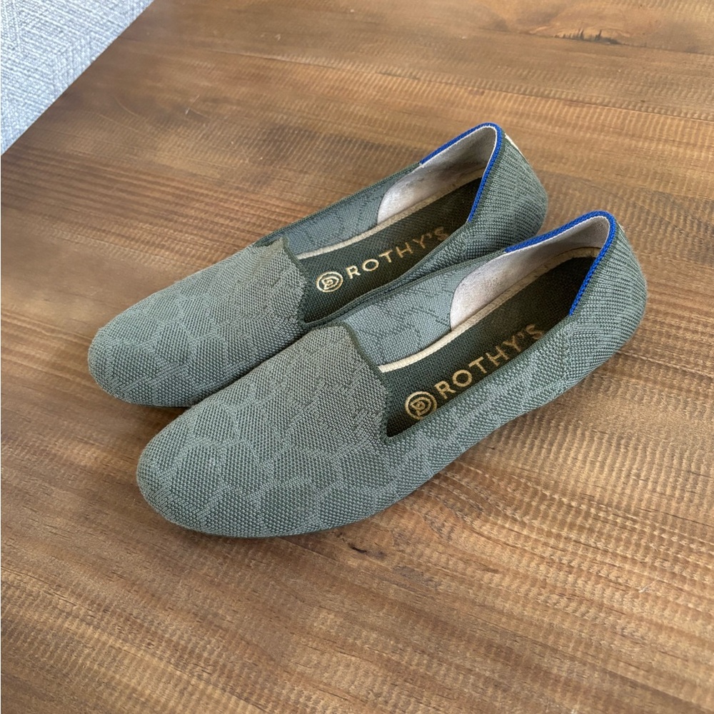 Rothy's Olive Green Textured Flats